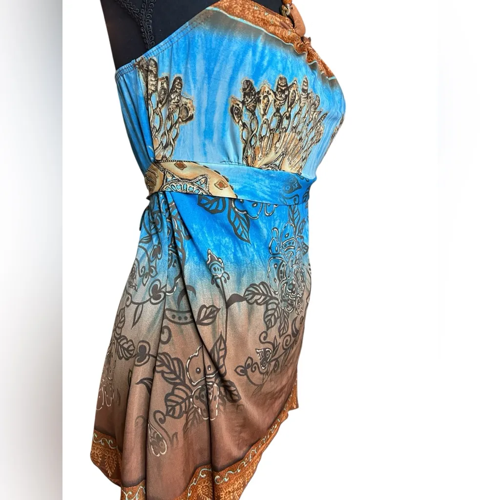 Rare Vintage Y2K Wet Seal Strapless Boho Fairy core Halter Top with Moon Pendant - Image 5