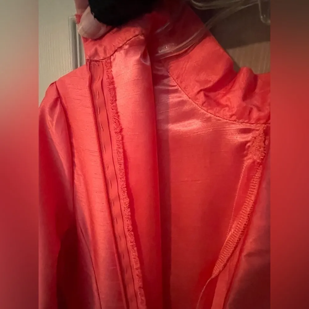 Vintage custom made sheath dress with floral, beaded chiffon jacket. Pink Size L - Image 6