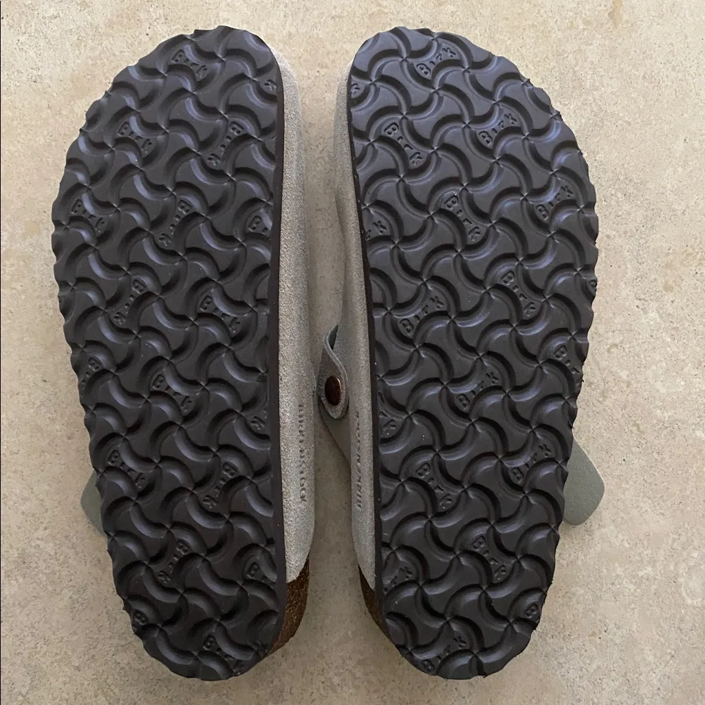 Birkenstock Boston Taupe Suede Clogs - Image 3