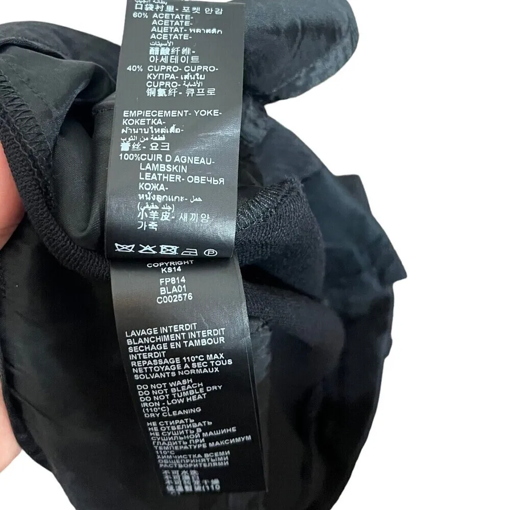 The Kooples Leather Trim Cropped Trouser Pants Women’s Size Large Black Slim Fit - Image 11