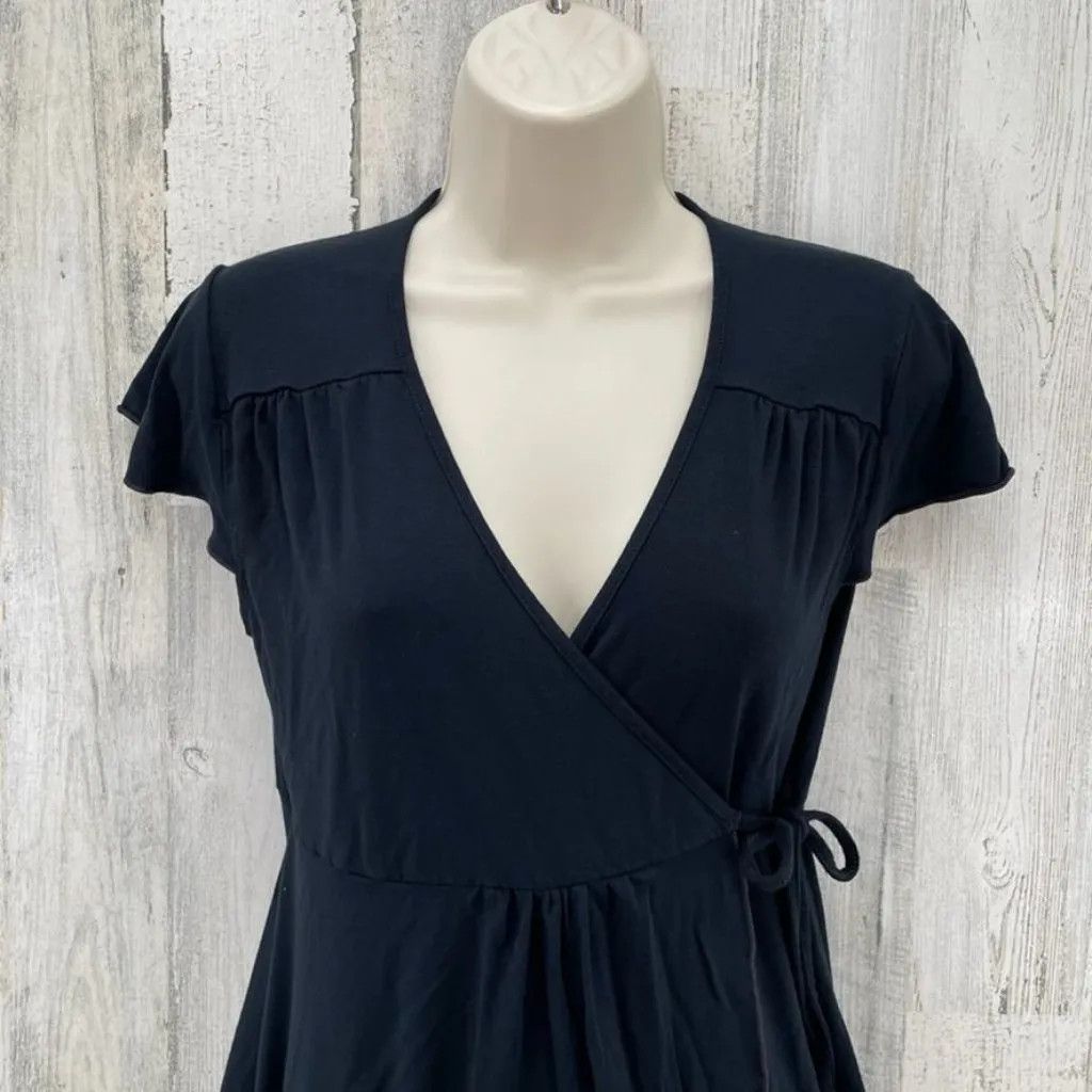 Fresh Produce Faux Wrap‎ Dress Womens XS Black Rayon Made in USA - Image 2