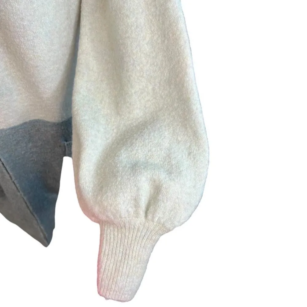 Madewell Edgewater Bubble-Sleeve Cardigan Sweater in Color block casual neutral - Image 5