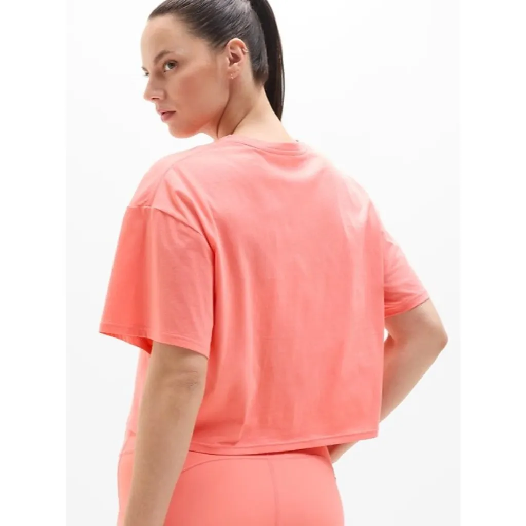 Athleta S True Cotton Crop Tee Mimosa Pink Small - Image 5