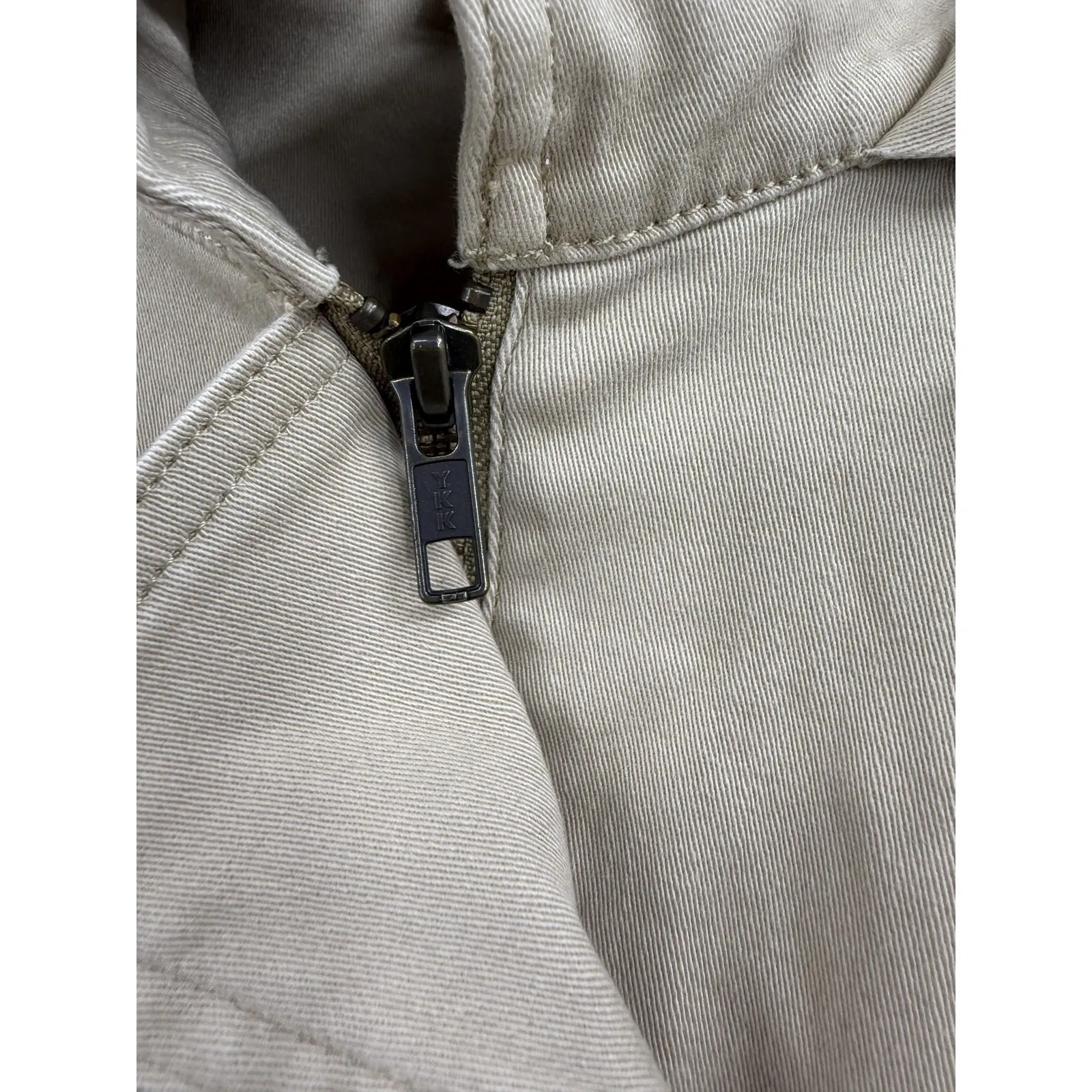 CAbi Jacket Womens Large Khaki Hooded Utility Anorak Cotton Snap Zip Style 110 - Image 5