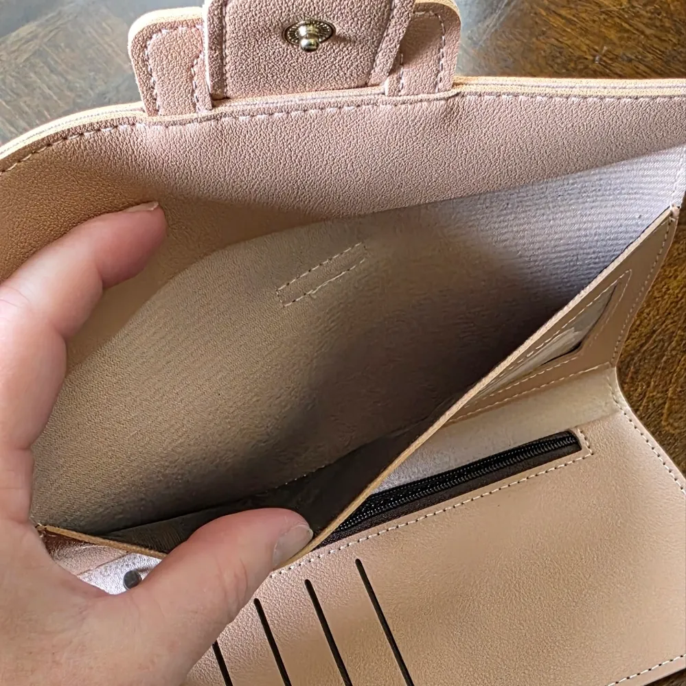 Folding Wallet Billfold Clutch Minimilist Pink New - Image 4