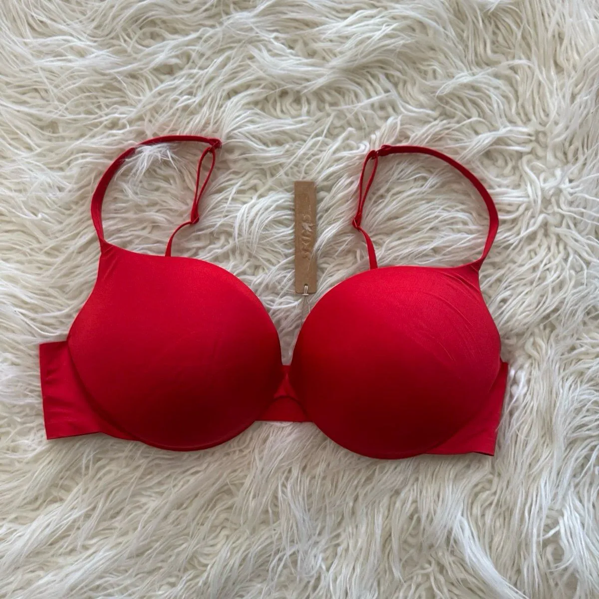 Skims Ultimate Collection Pushup Plunge Bra Cayenne Size 38C - Image 2