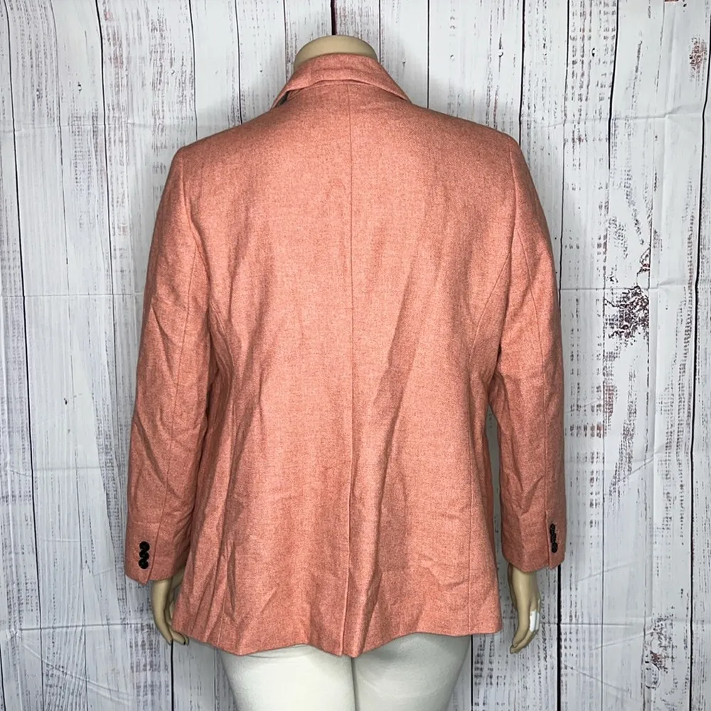 LOFT Ann Taylor Plus Size 16 Pink Wool Blend Double Breasted Blazer Jacket - Image 4
