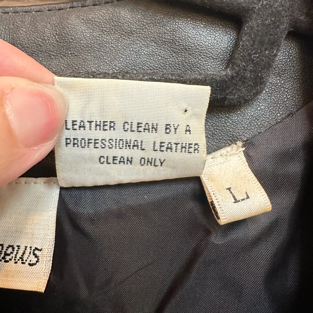 Vintage Newport News Western Black Genuine Leather Vest Jacket Size Large L - Image 15