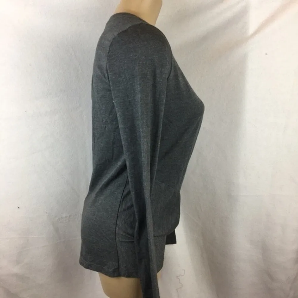 Fabletics Gray Hera Long Sleeve Twist Waist Tee Shirt Top S NEW - Image 5
