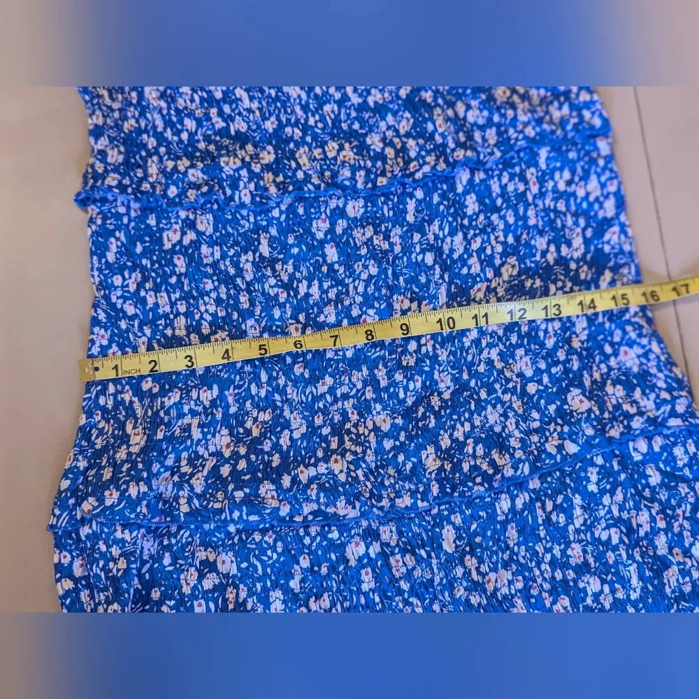 Pretty Garden floral one shoulder bodycon midi dress blue floral XL - Image 2