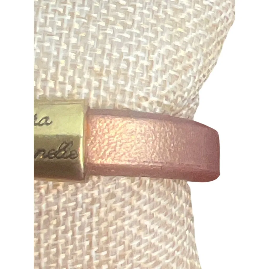 Laura Janelle Rose Gold Vegan Leather Bracelet Magnetic Clasp Stone 6.5" Signed - Image 3