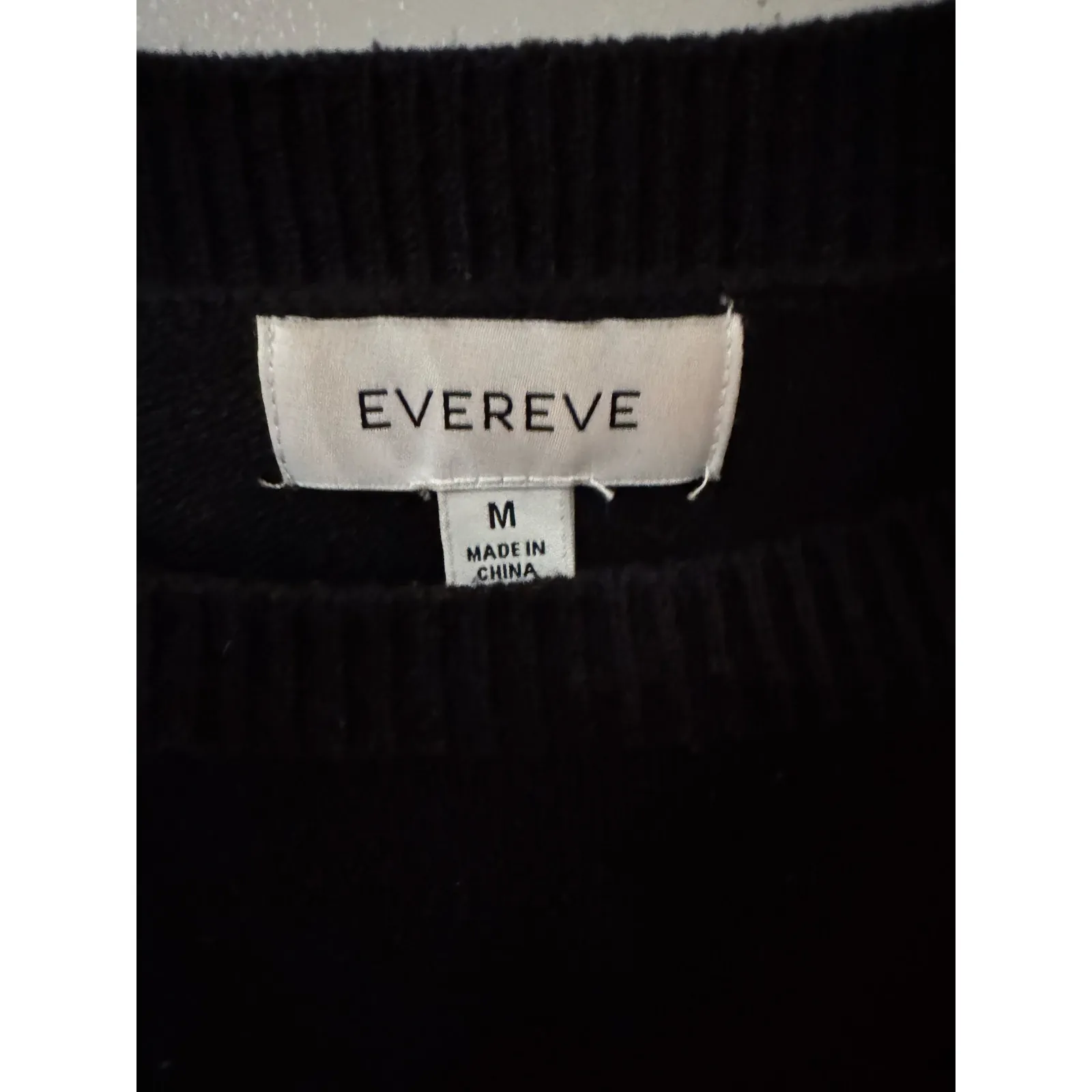 Evereve Black and White Striped Sweater - Size Medium - Image 2