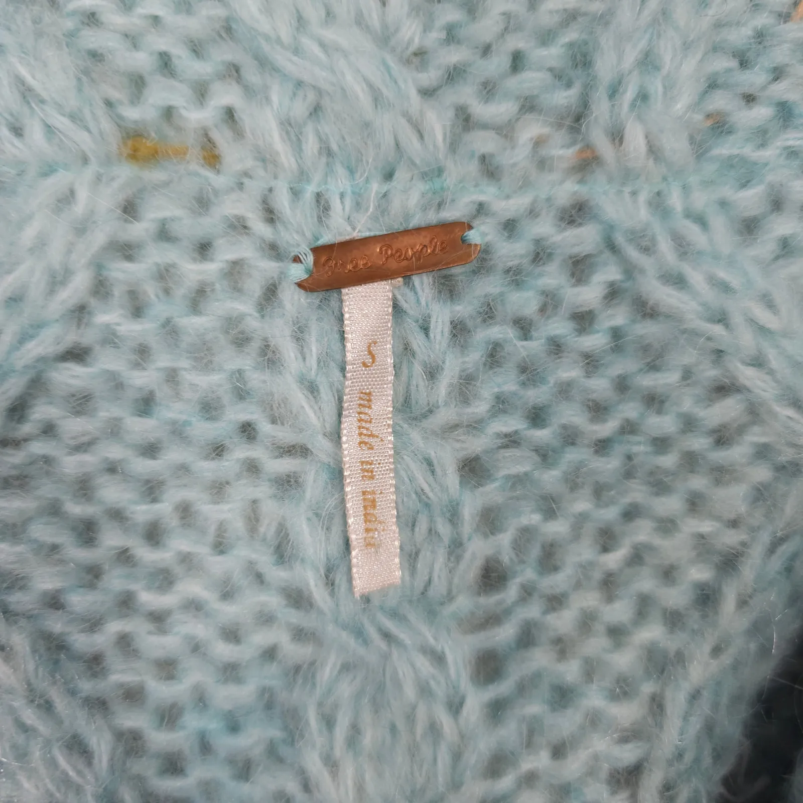 FP One Free People Pixie Wool Blend Cardi Blue Extra Small - Image 6