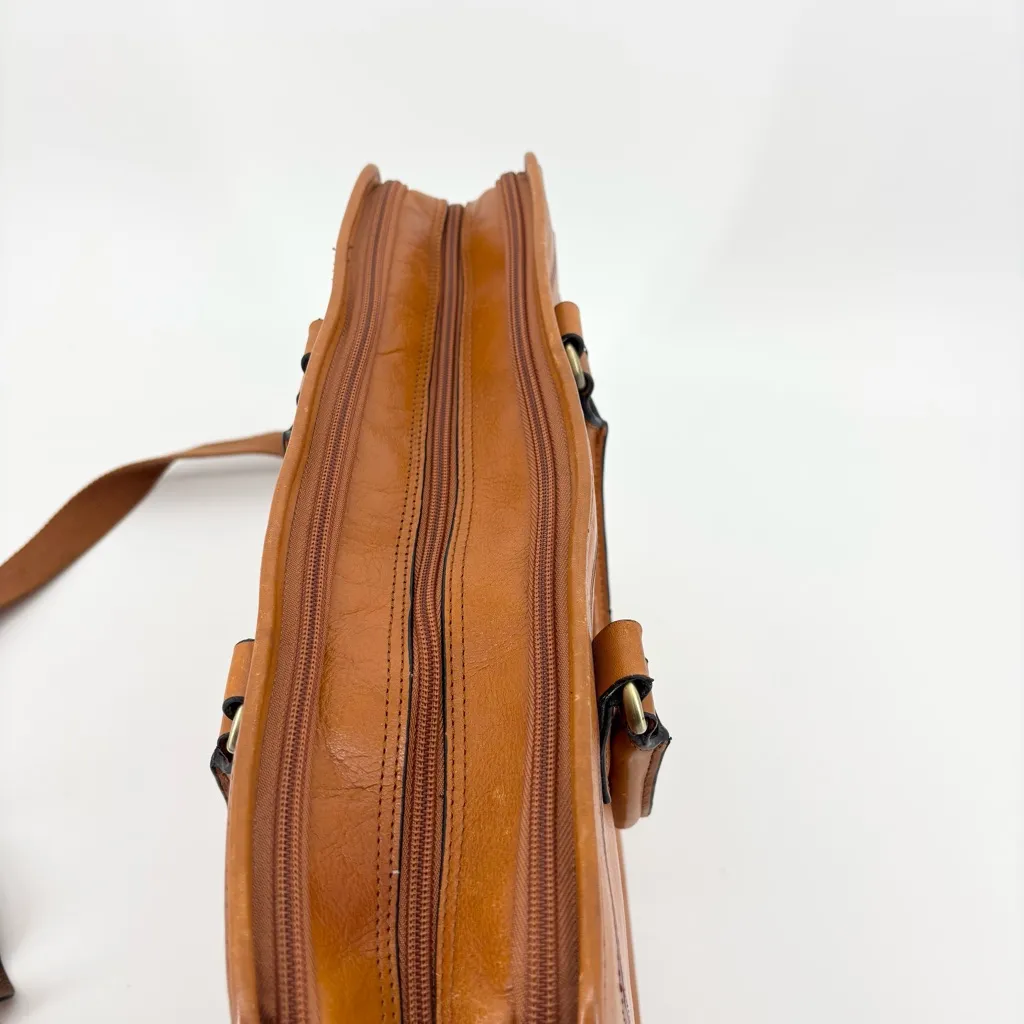 Banuce Full Grain Italian Leather Briefcase Laptop Bag Business Work Tan - Image 11