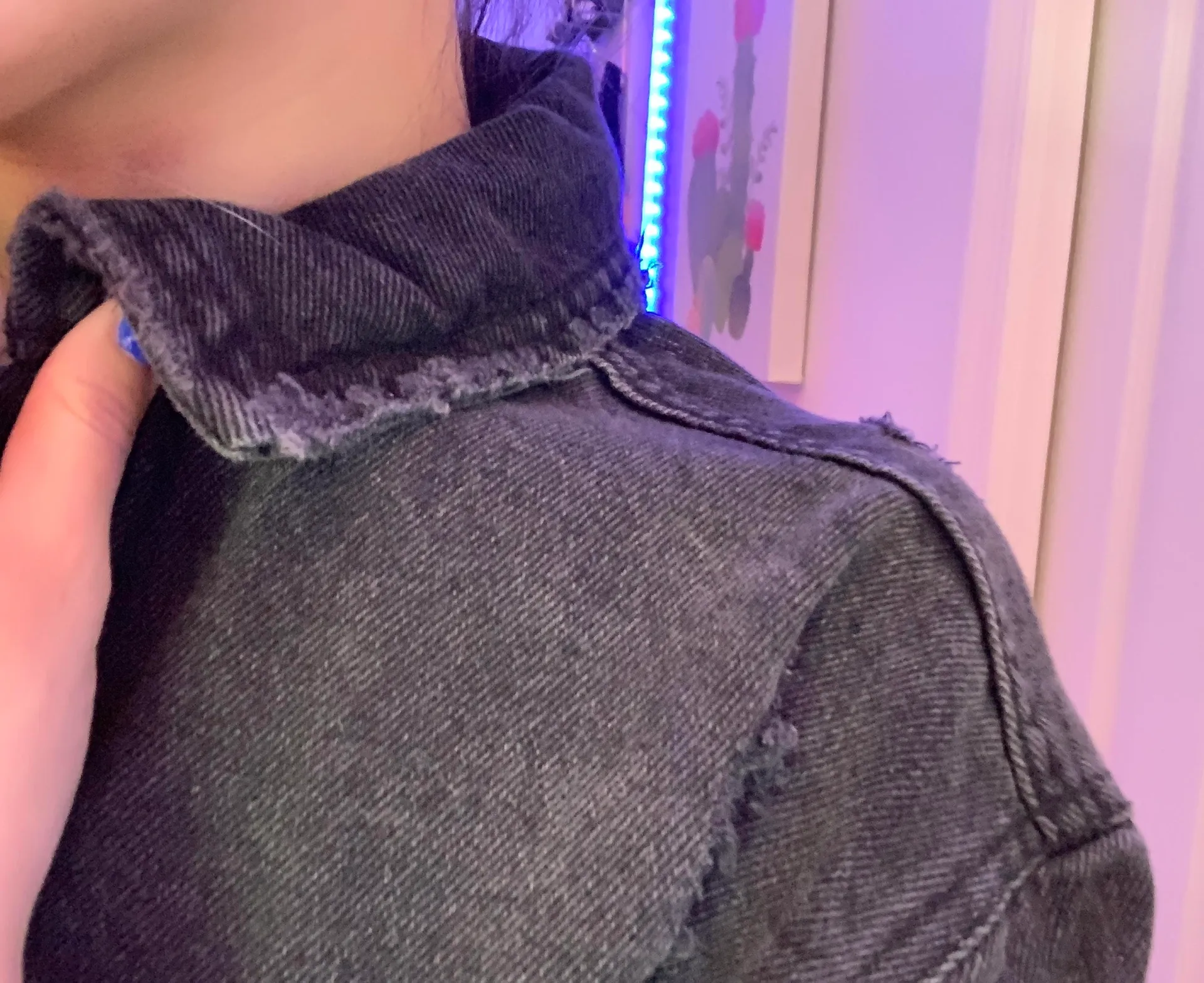 black jean jacket Size M - Image 2