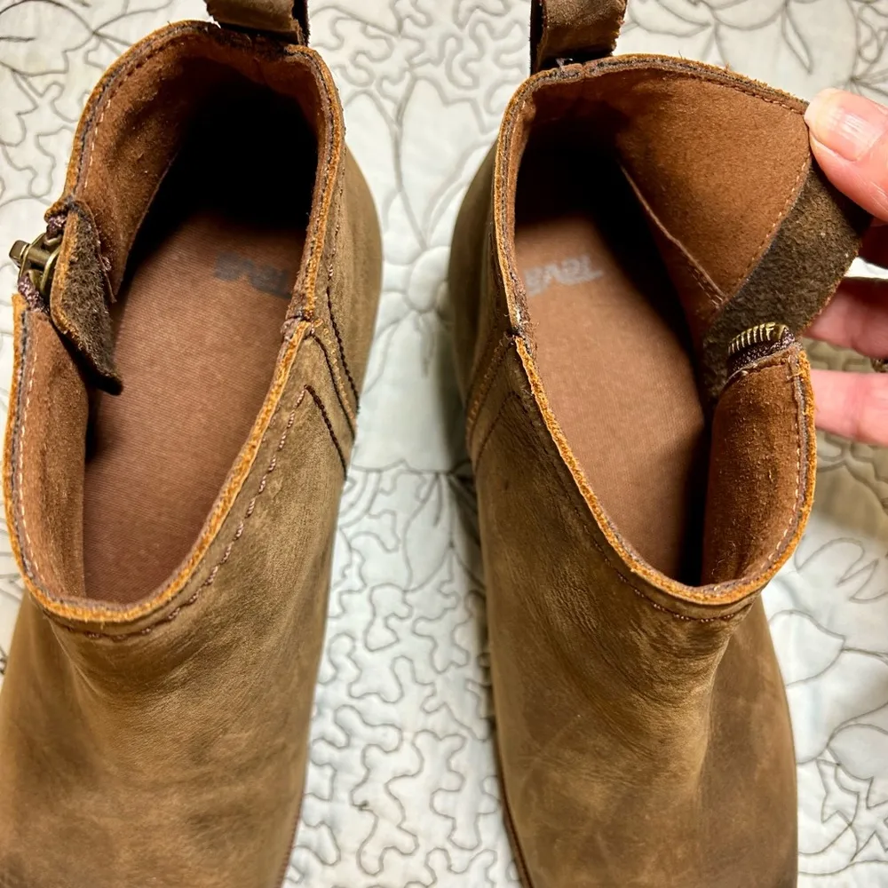 TEVA Anaya Side Zip Leather Ankle  Bootie in Brown 1120153 Women’s Sz 7 - Image 4