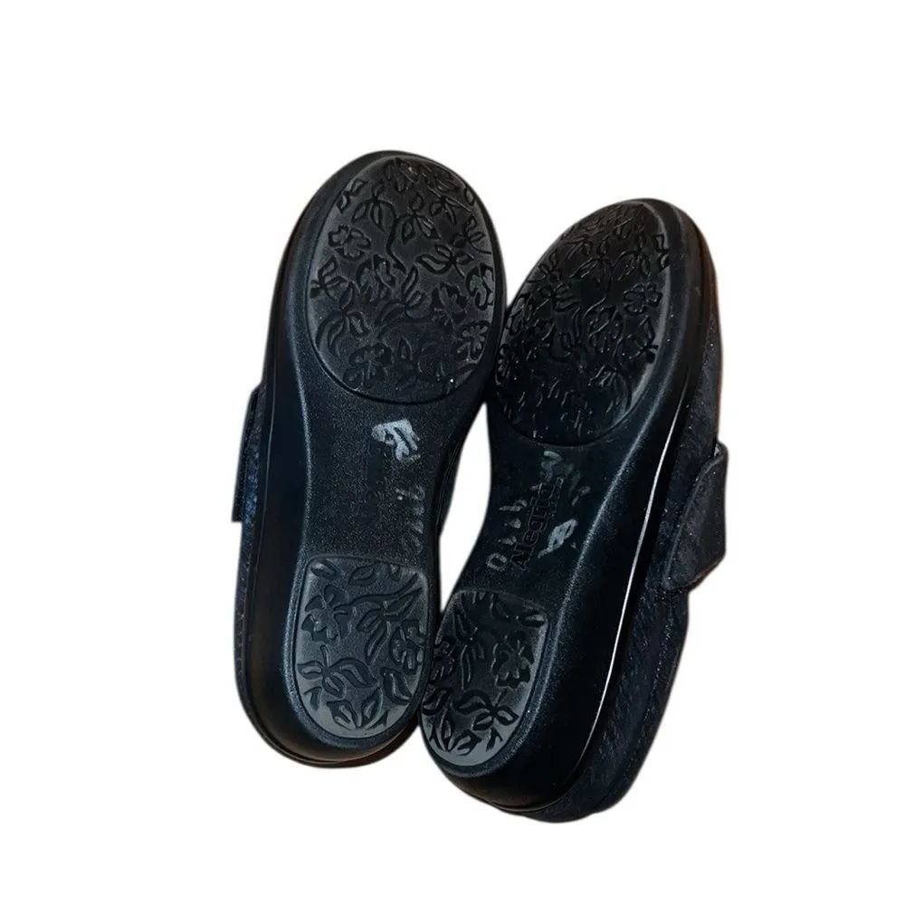 Alegria Women's Blue and Silver Slip-On Shoes 37 - Image 4