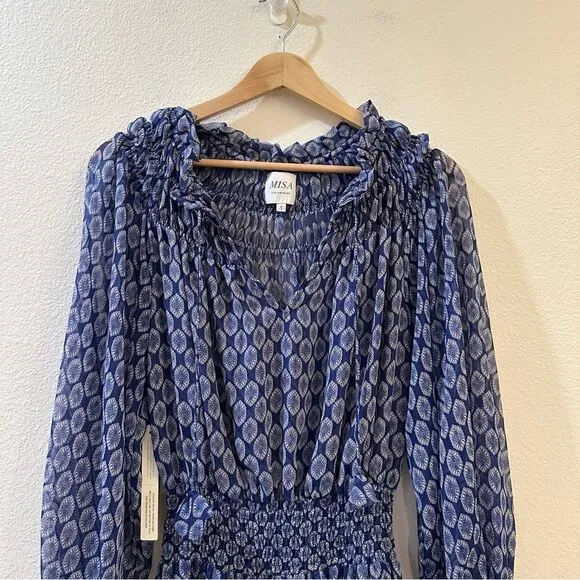 Anthropologie x Misa‎ Los Angeles Almaha Blouson Mini Dress Size S Blue - Image 9