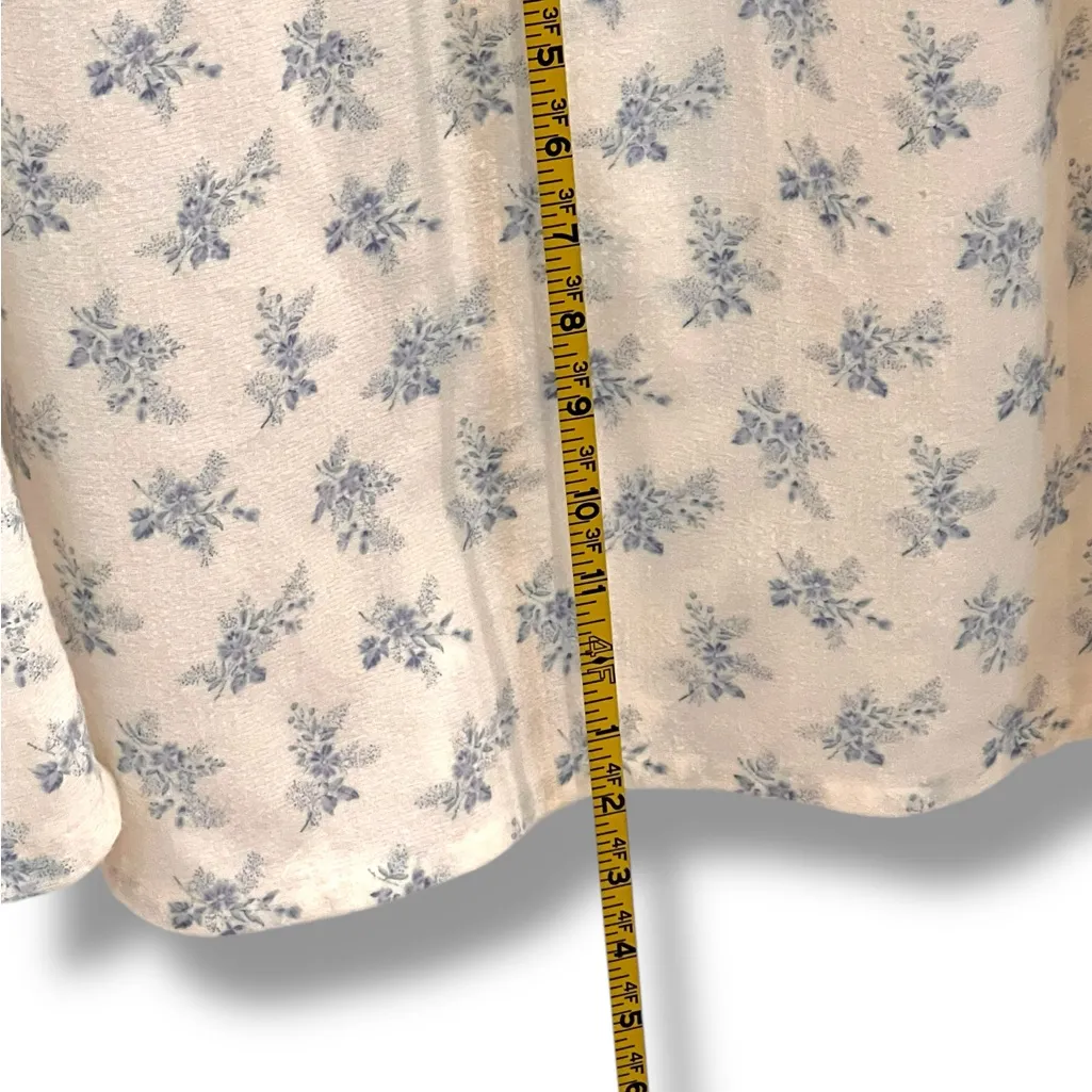 Katz White Floral Nightgown Long Sleeve Gown Sz Small Vintage Sleepwear Purple - Image 9