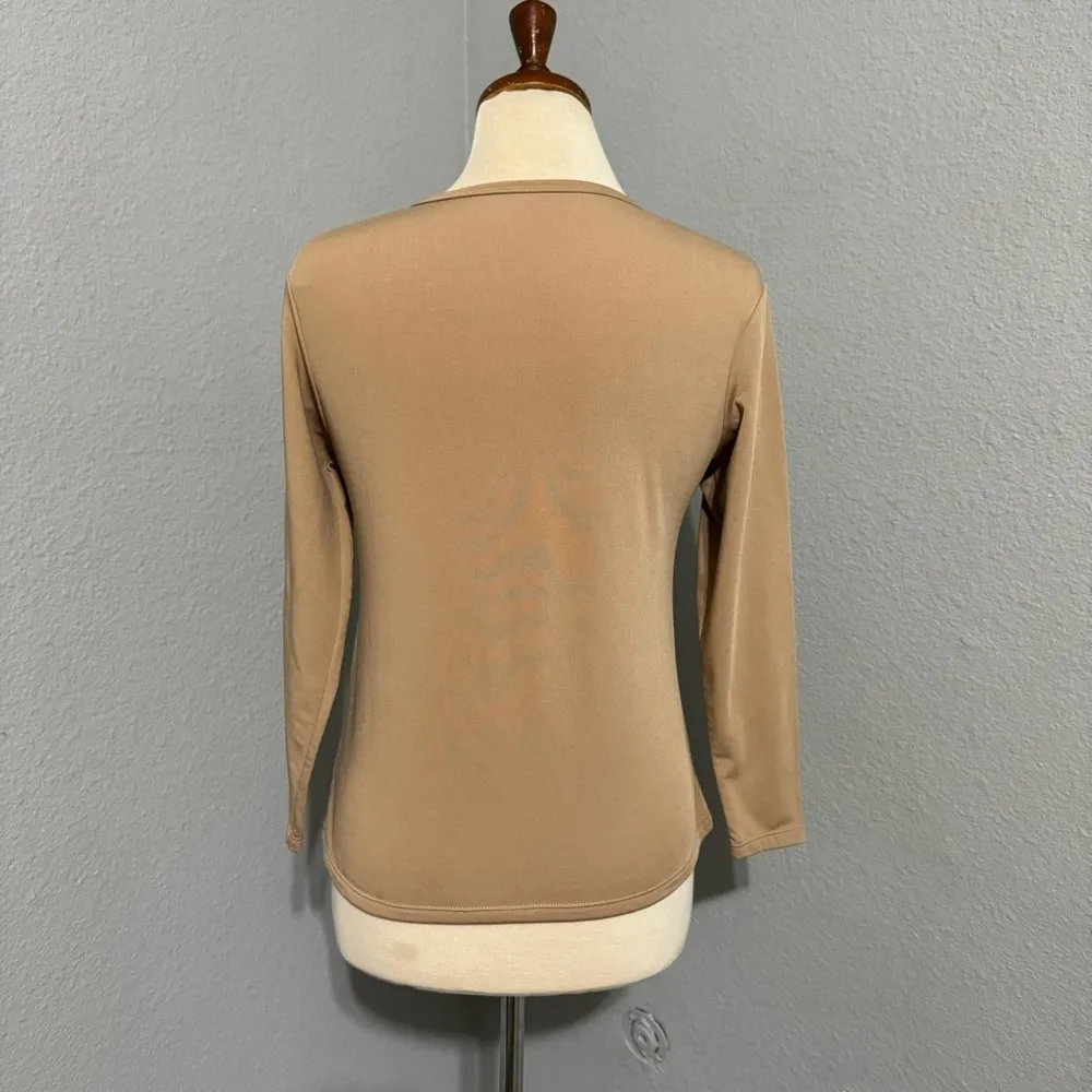 Unique Lingerie Tan Long Sleeves Round Neck Thermo Winter Shirt Size S - Image 7