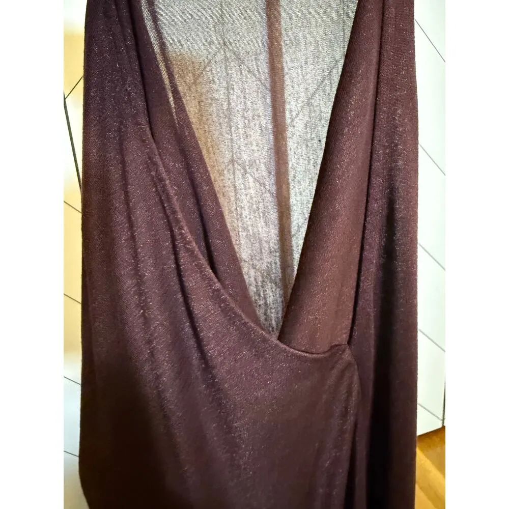 Vince Women’s Small Burgundy Wine V-neck Long Sleeve Light Shirt Top Blouse - Image 7