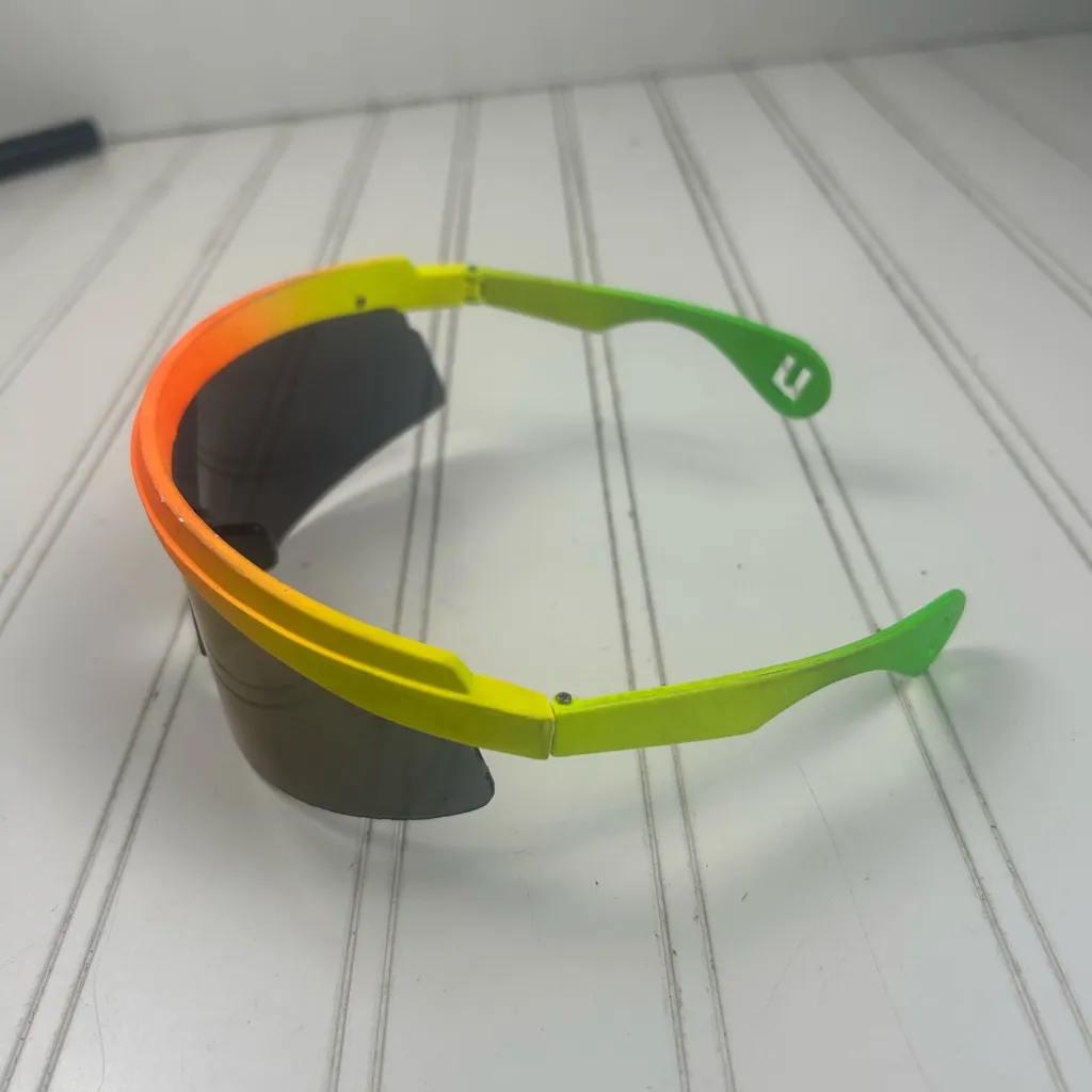 Sports Sunglasses Neon Wraparound Shield UV400 Unisex Yellow - Image 5