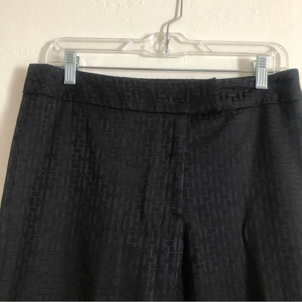 Tribal Stretch Extensible Black Straight Wide Leg Textured Dress Trousers Pants Size 4 - Image 2