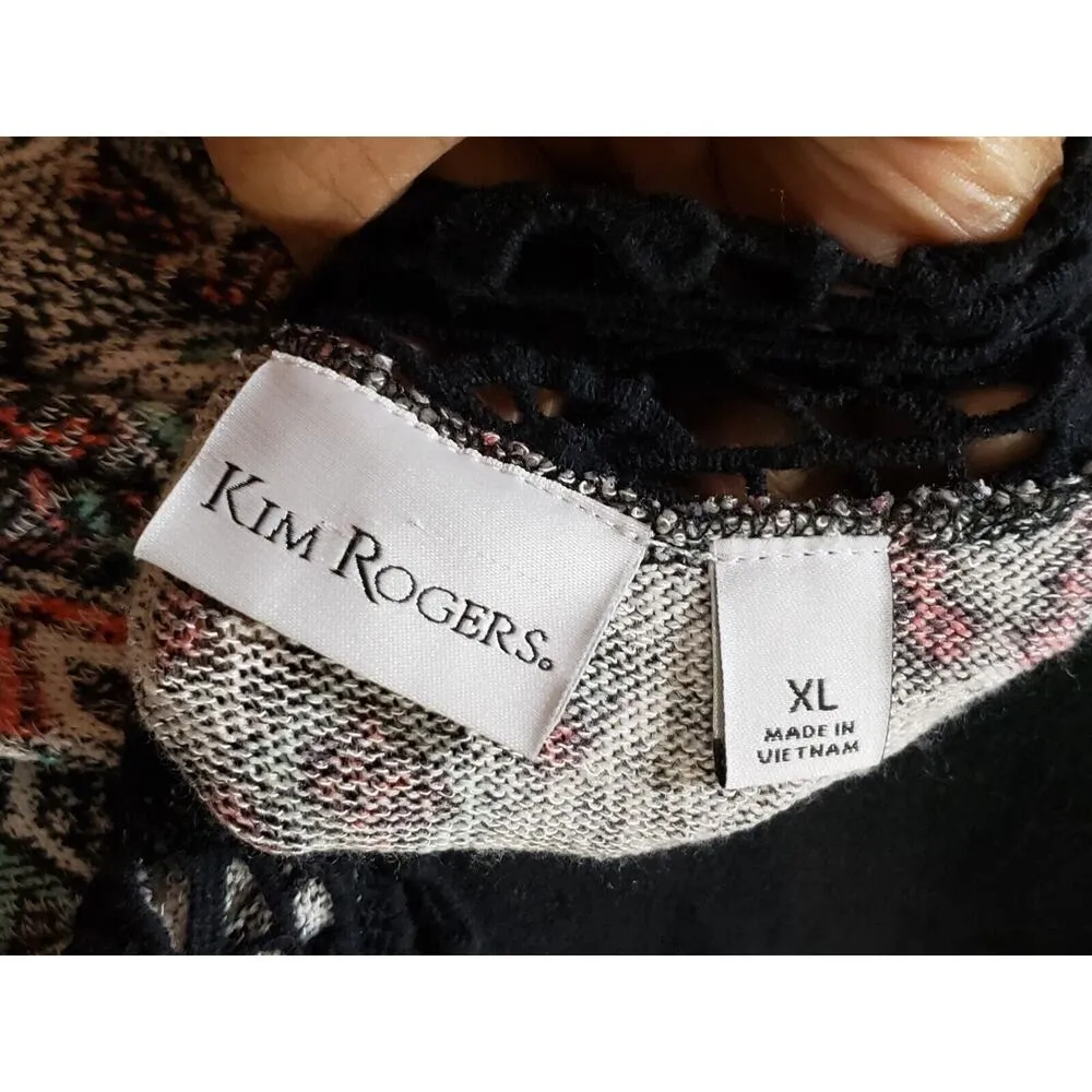 Kim Rogers Womens Multicolor Polyester Round Neck Long Sleeve Top Blouse Size XL - Image 9