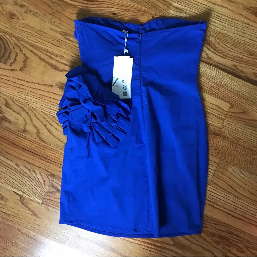 Zara Blue Strapless Dress NWT - Image 5