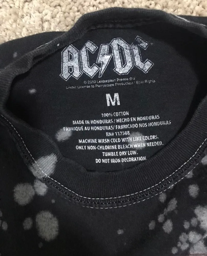 AC / DC Bleached Graphic Tee Multiple Size M - Image 5