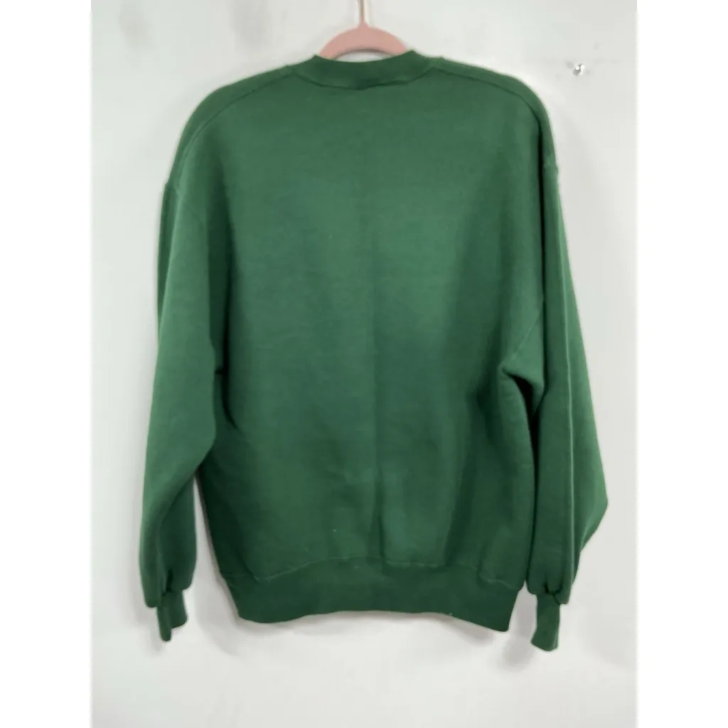 Womans Jerzees Super Sweats Long Sleeve Pullover Sweatshirt Large Green - Image 2