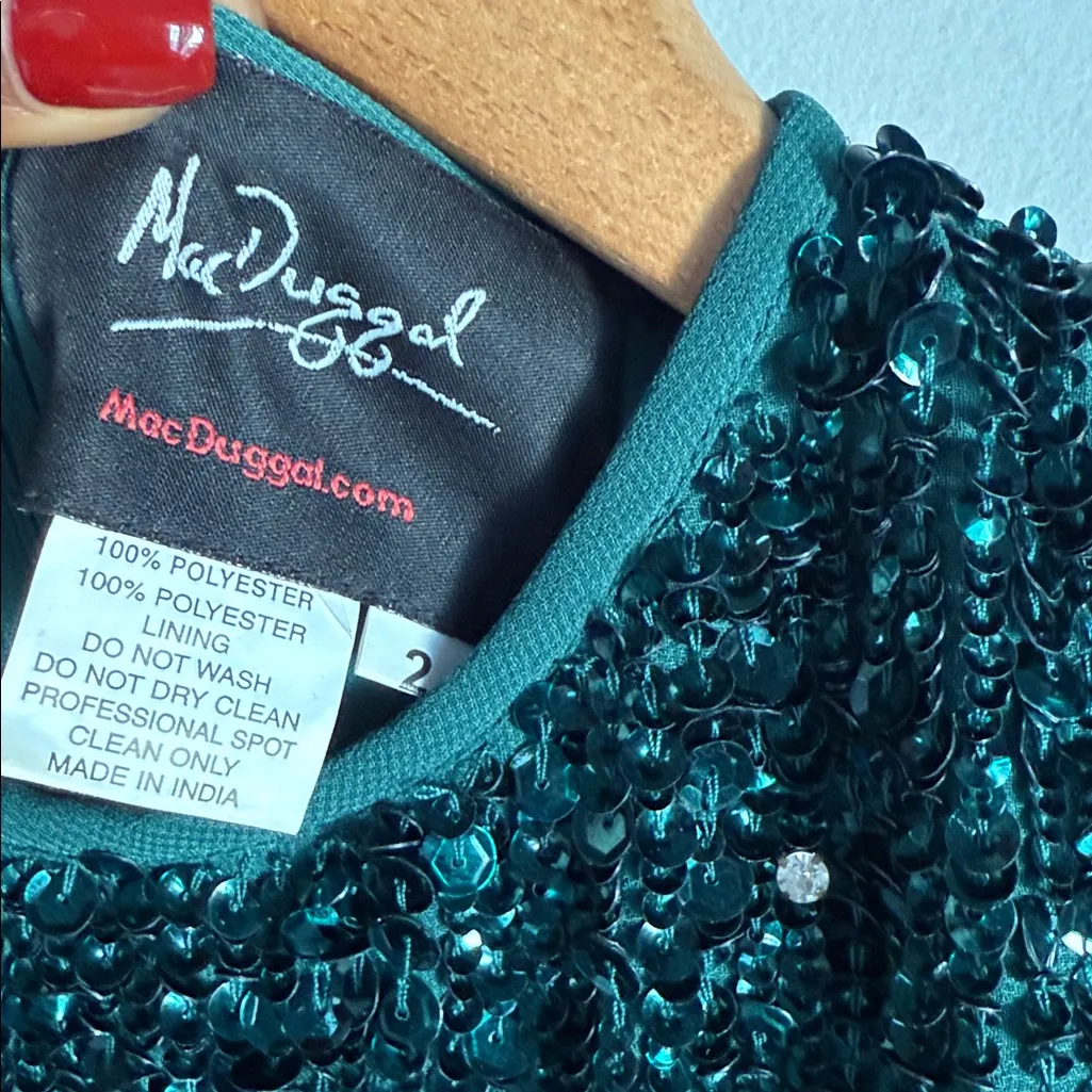 Mac Duggal Sequin Sleeveless Sheath Midi Cocktail Dress 2 - Image 7