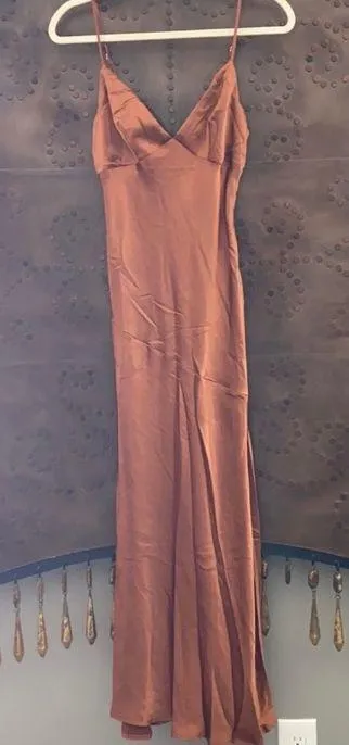 Silk midi Dress Orange Size 6 - Image 5