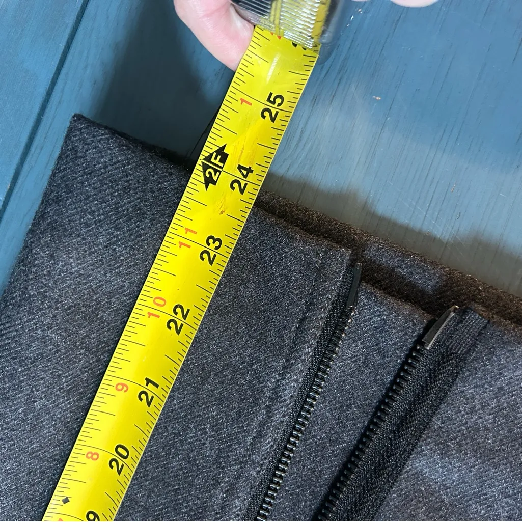 J. Crew Dark Gray Wool & Black Pencil Skirt with Zipper Detail | Size 6 - Image 9