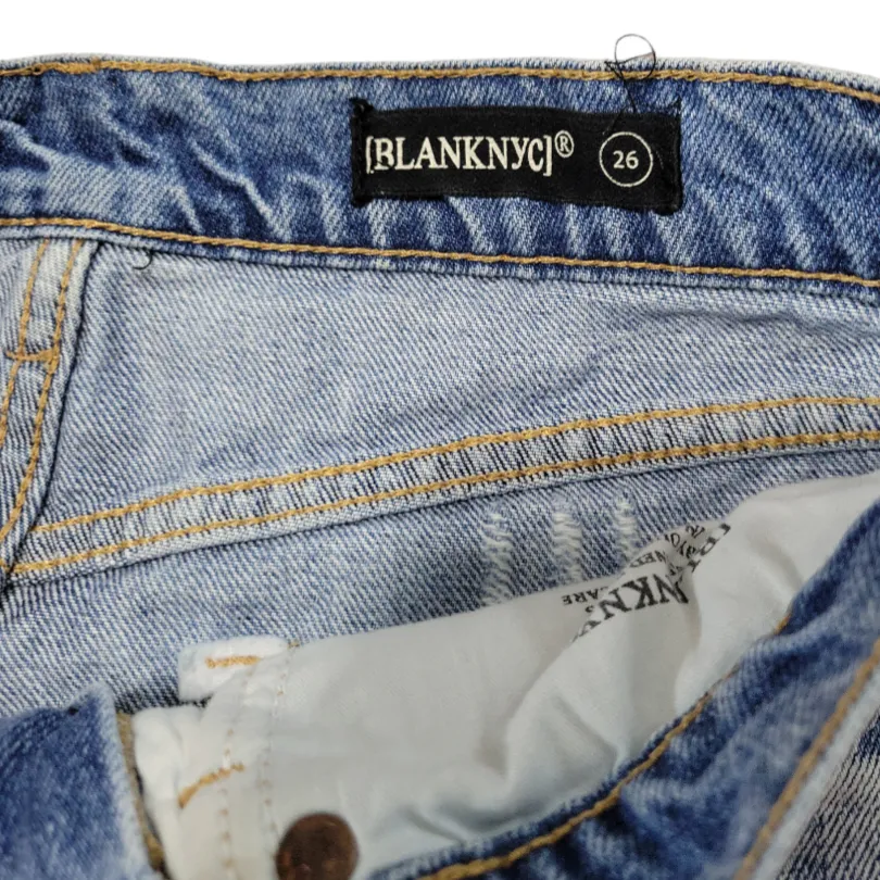 BlankNYC Shorts Size 26 W28"xL2.5" Blank NYC Short Blue Denim Shorts Distressed Shorts Destroyed - Image 5