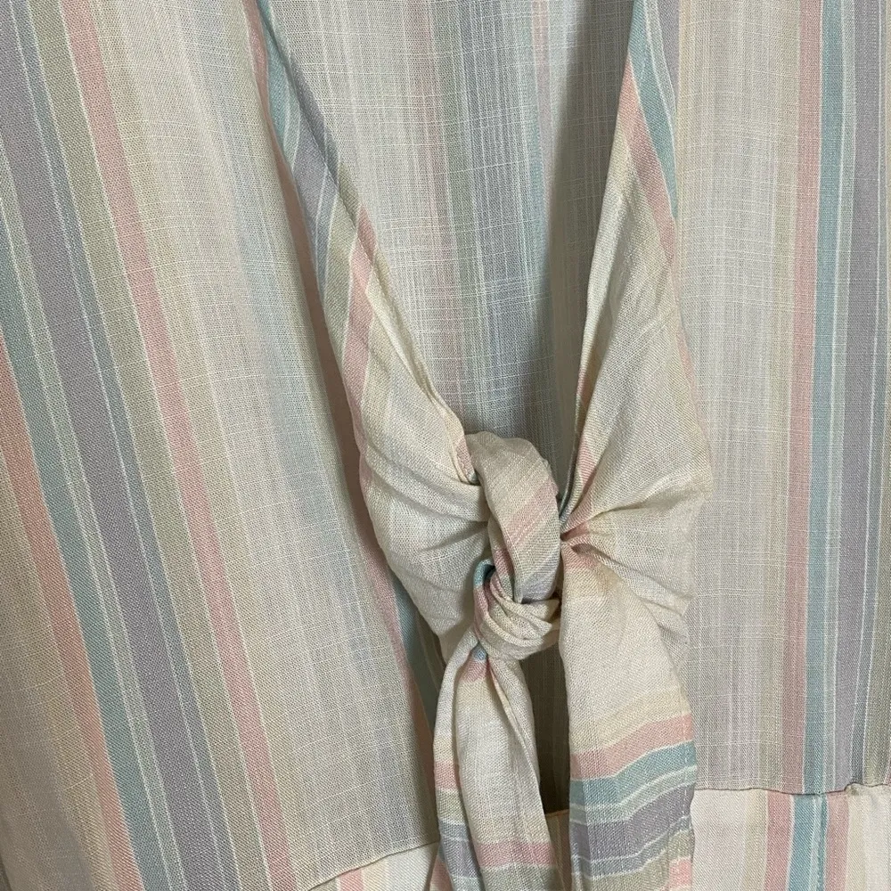 Vici Collection x Fate Pastel Stripe Front Tie Romper Womens Small - Image 5