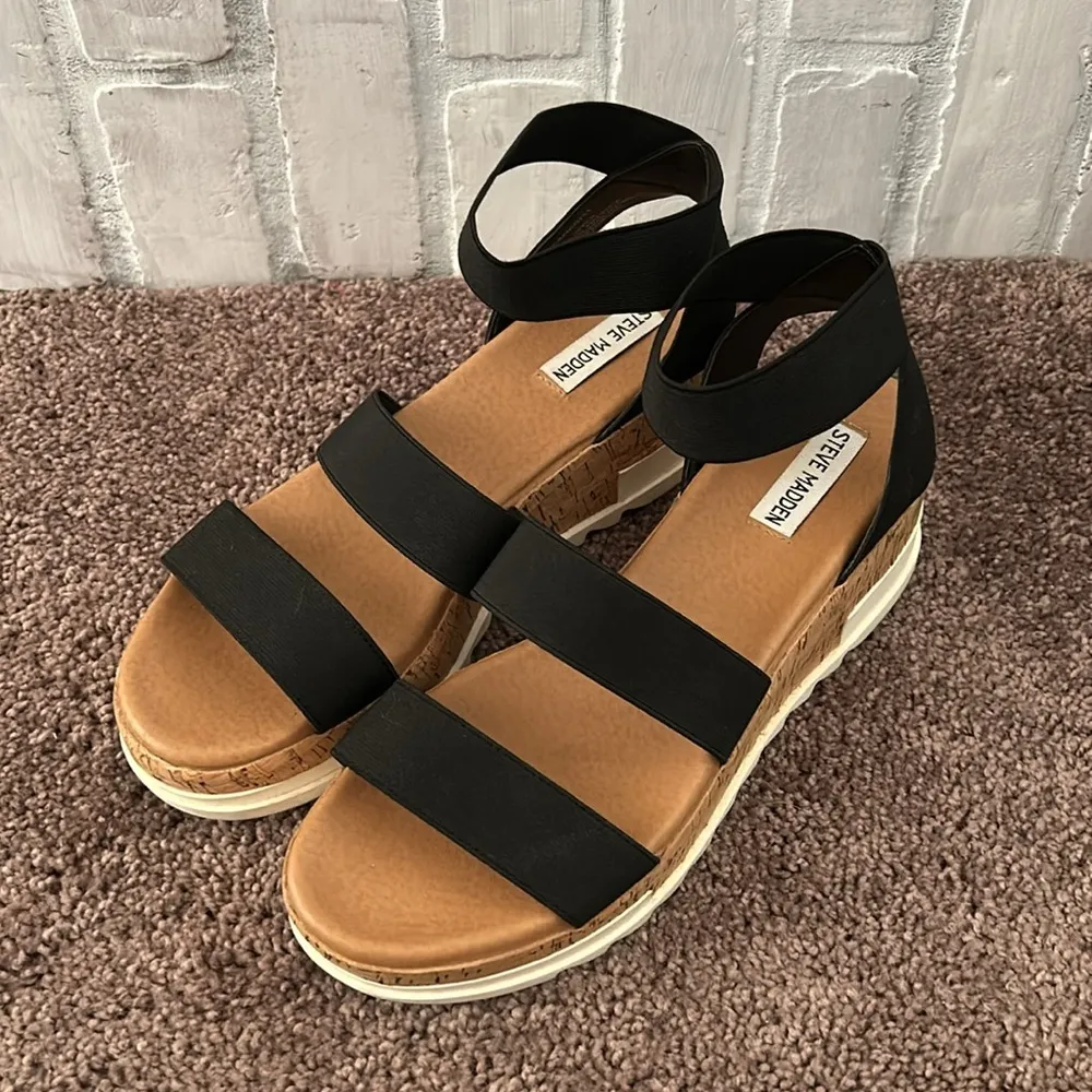 Steve Madden  Bandi platform wedge black strappy sandals - Image 3