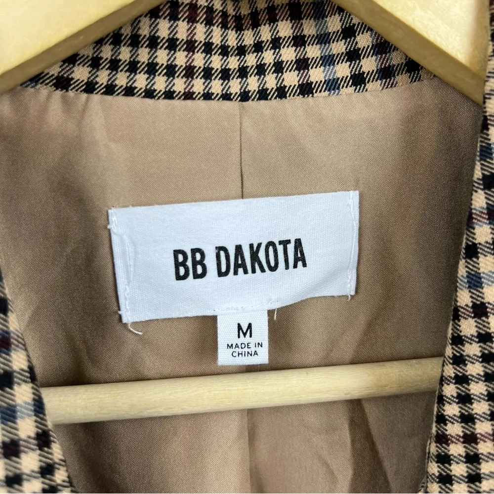 BB Dakota  Check This Out Oversized Blazer Jacket Brown Plaid Longline Academia - Image 4