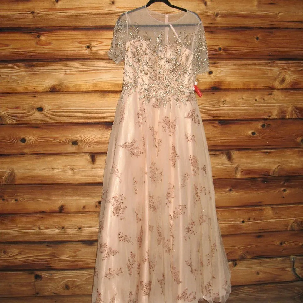 Mac Duggal 79317 Illusion Cap Sleeve A Line Gown Dress  10 - Image 5