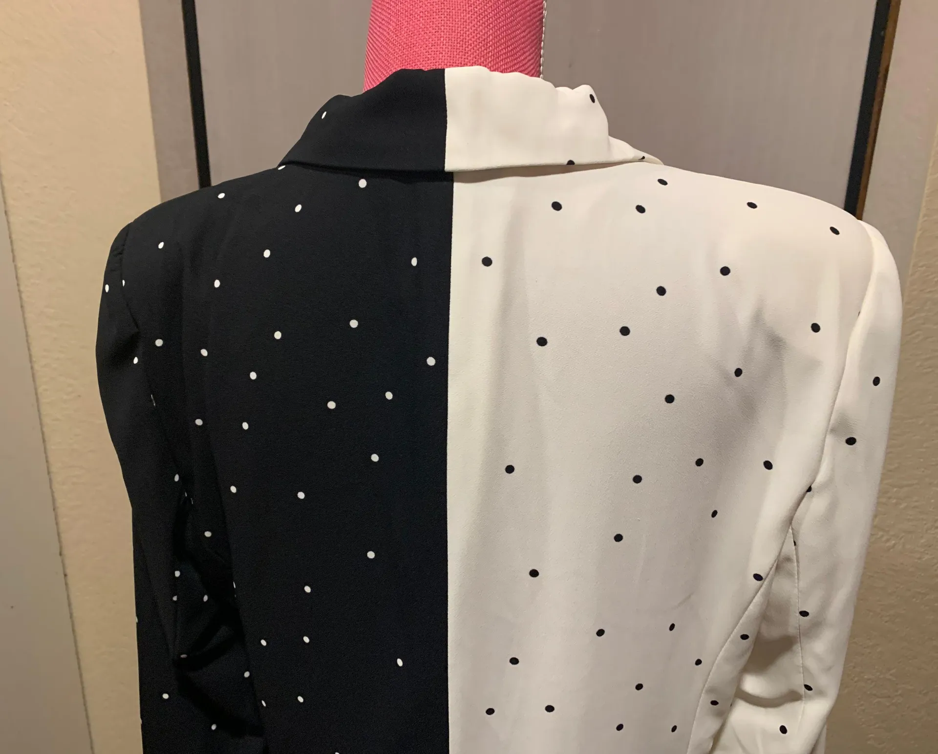 unique Color block polka dot blazer size L - Image 6