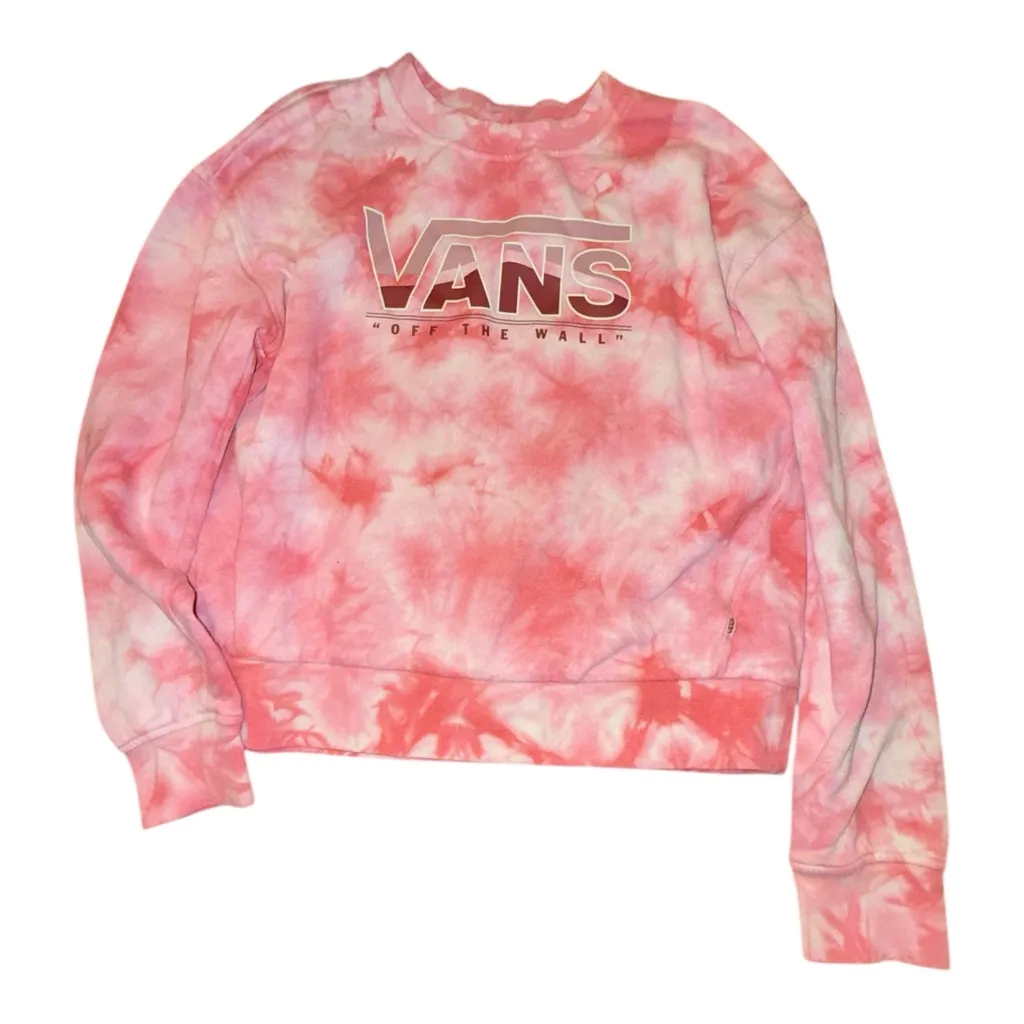 Vans Women's Pink Tie-Dye Crew Neck Sweater - Image 2