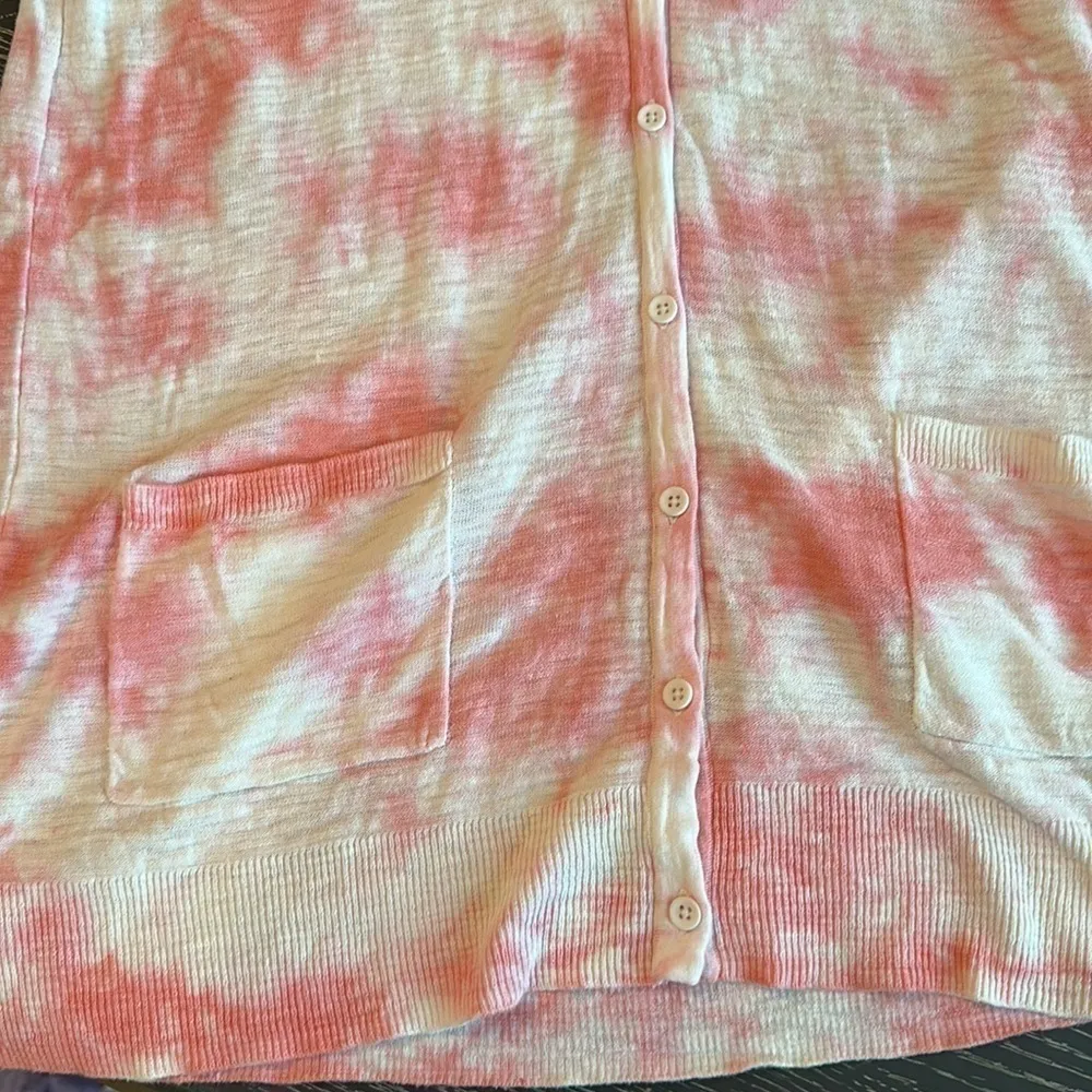 Torrid Pink & White Tie Dye lightweight Cardigan Sweater - Pockets size 8 - Image 9