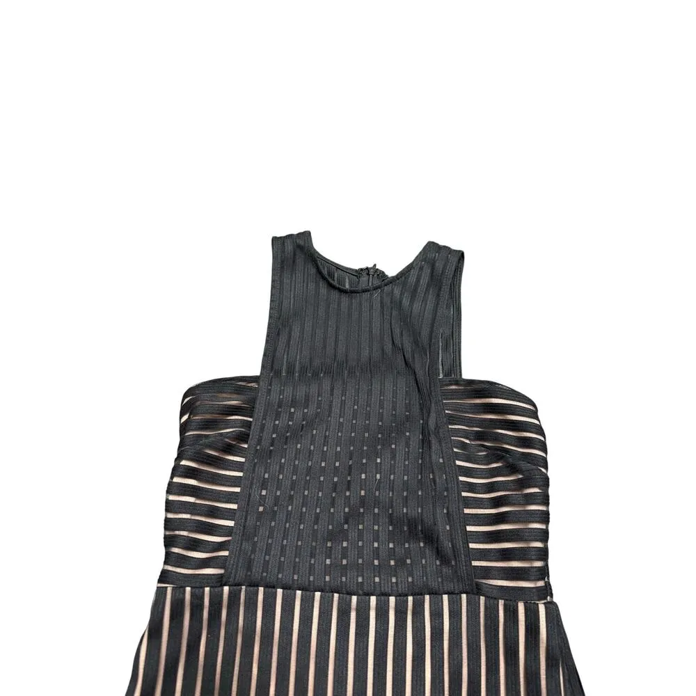 Nordstrom Just Me Black Nude Sheer Bodycon Mini Dress XS Whimsigoth Cocktail - Image 5