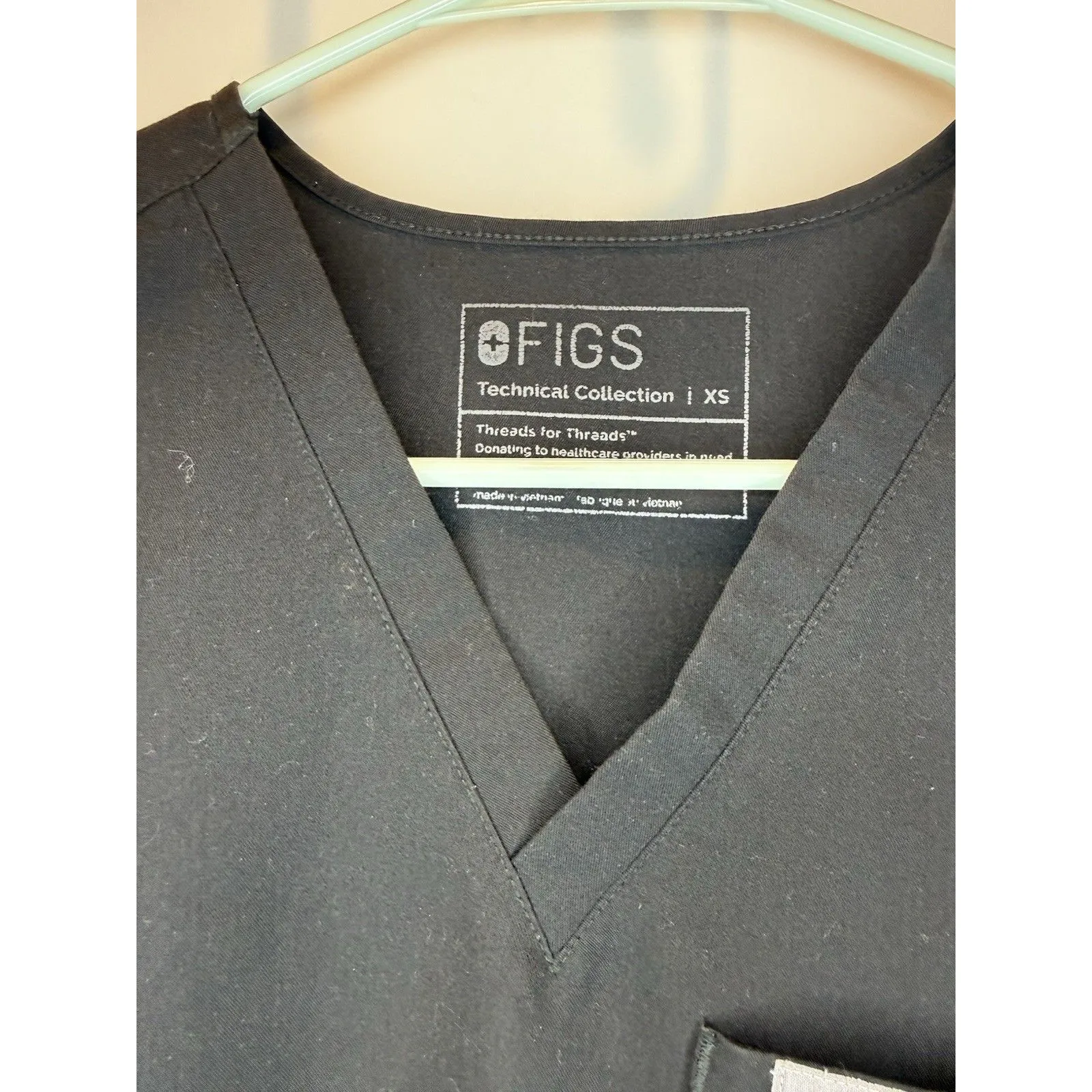 Figs Scrub Top Women’s XS Extra Small Black Catarina One Pocket Medical Nurse - Image 2