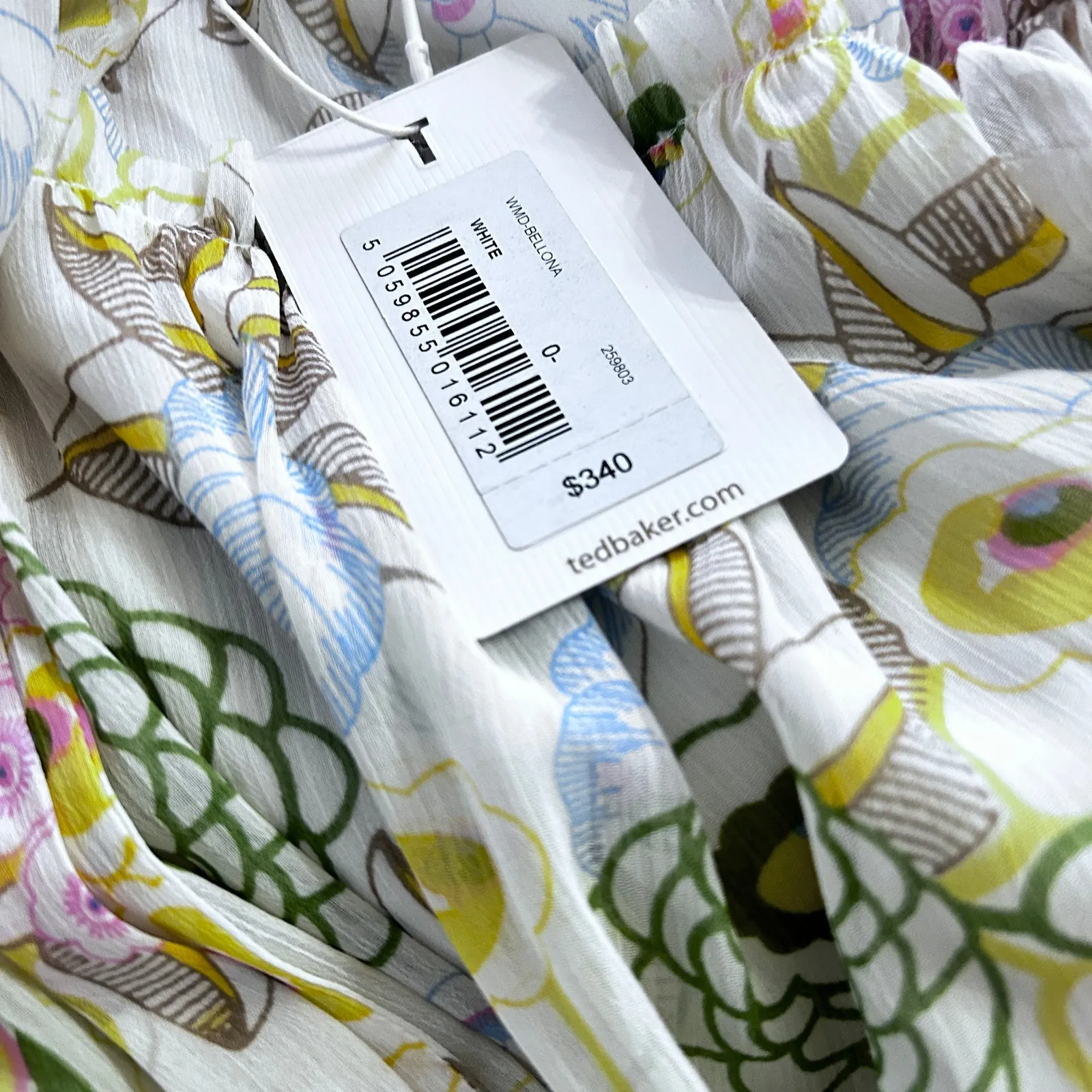 NEW Ted Baker Bellona Floral Tiered Trapeze Mini Dress Sz O-2 Extra Small Dainty - Image 9