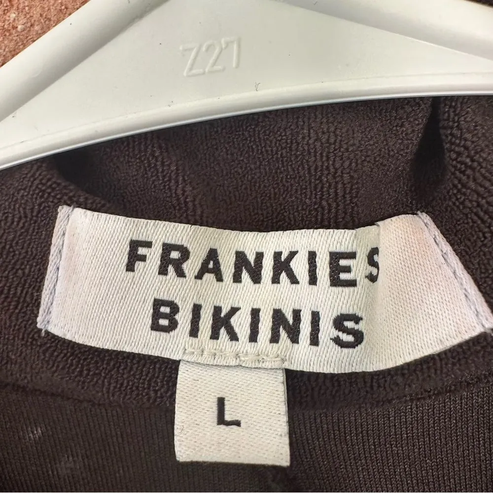 Frankies Bikinis Hayden Terrycloth Long Sleeve Romper Women’s Large Black Swim - Image 6