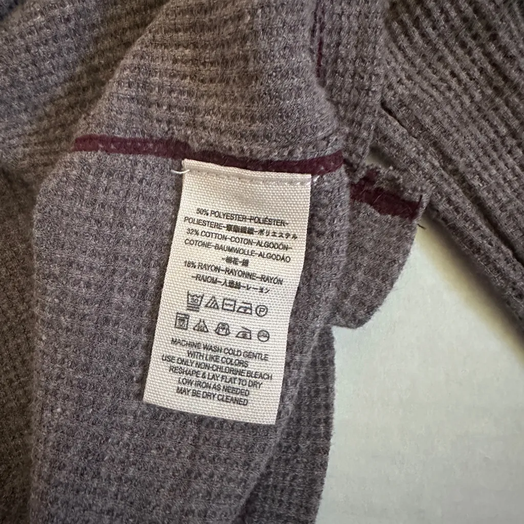 Free People We the Free Purple Waffle Knot Mockneck Button Henley Top - Image 9