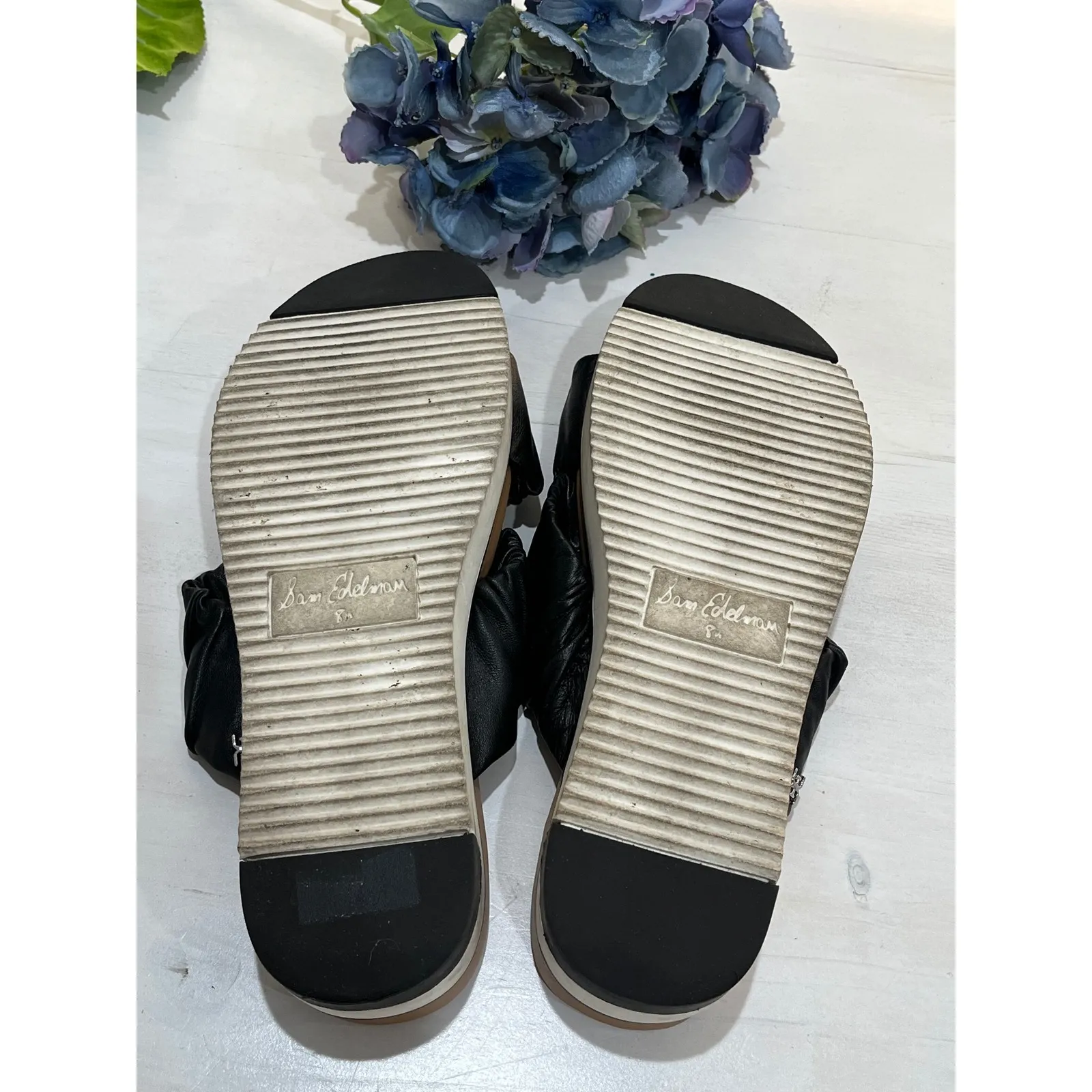 Sam Edelman Ruched‎ Slide Sandals Comfortable Slip On Black Size 8.5 - Image 7