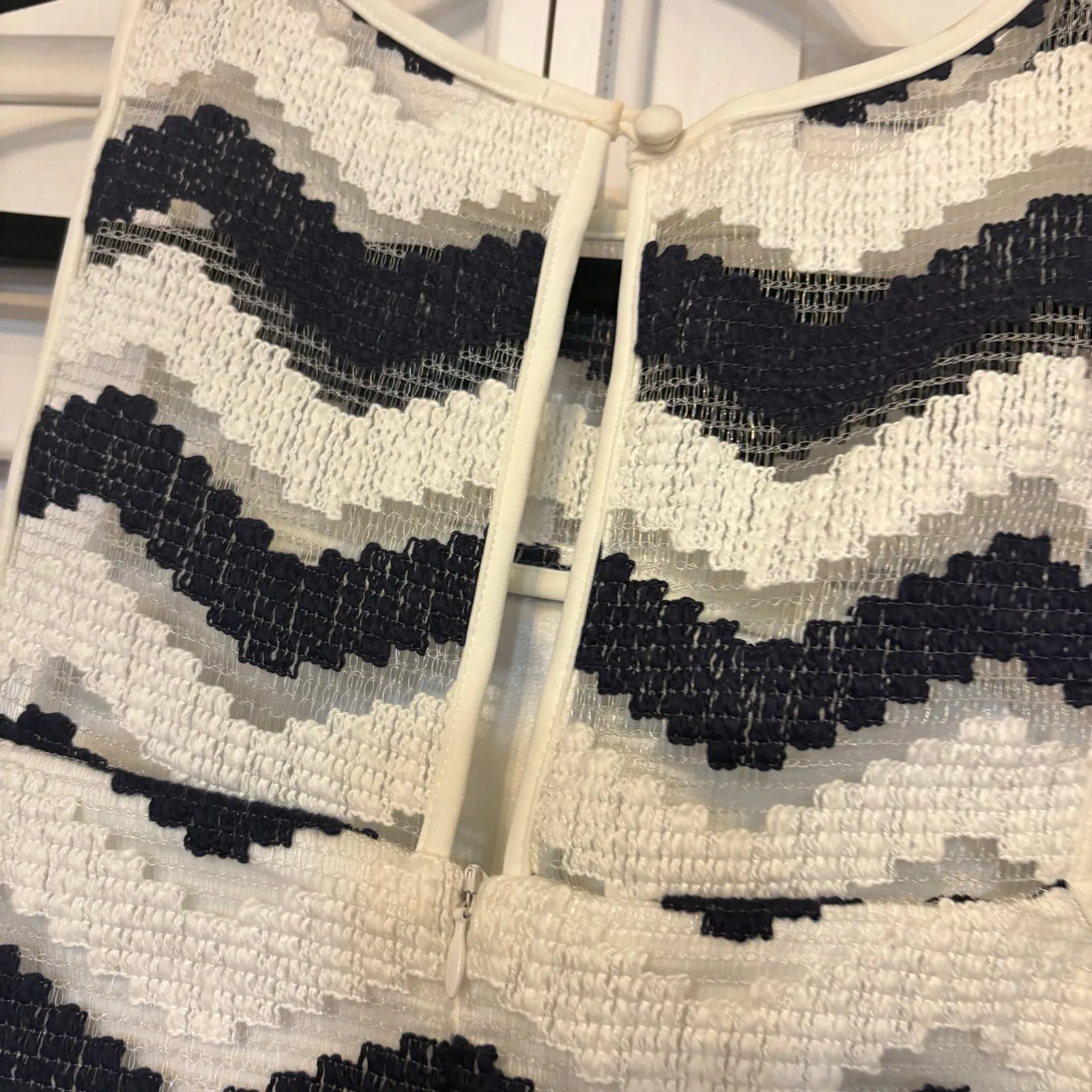 Revolve Milly Blue And‎ White Textured Dress Size 10 - Image 7