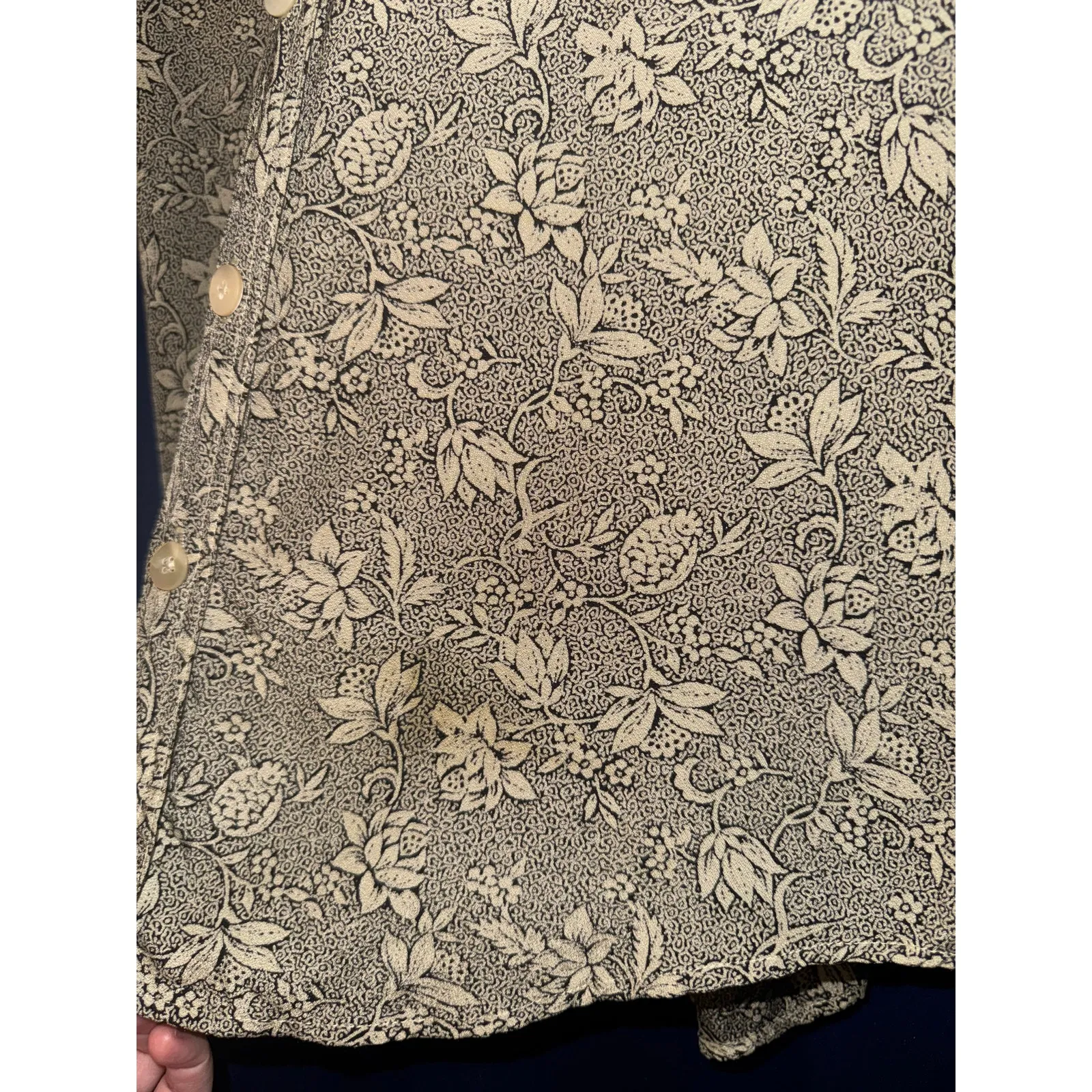 Vintage Karen Kane Whimsical Floral Button Up Shirt Women's 4 Oversized ~Flaw - Image 8